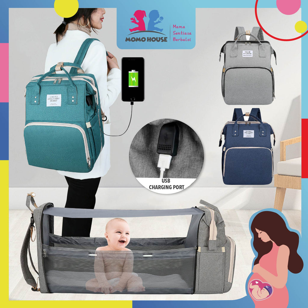 Portable Folding Multi Function Baby Diaper Bag Maternity Large Capaci – Momo House