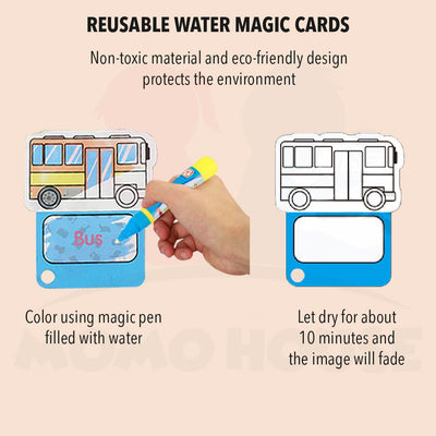 (New Version) Magic Water Flash Card - Animal / Vehicle / Daily Use / Food Version (Without Box)