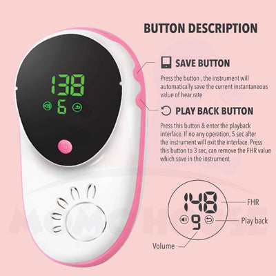 Premium Fetal Doppler Heart Detector Monitor With Memory Pregnant Women Home Medical Fetal Rate Detector Degupan Bayi