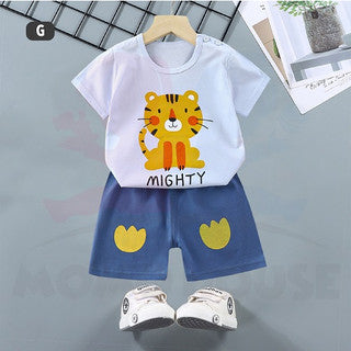 T-Shirt Newborn Baby Girls Boy Baju Murah Budak Baju Set Budak Baby Set Clothes Short Sleeve Shirt Cotton Shirt Kids