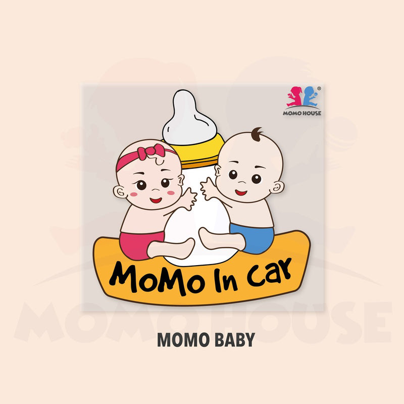 MOMO HOUSE Car Window MOMO In Car Warning Sticker Sticker Cermin Kereta