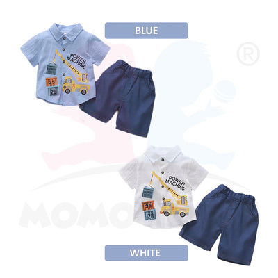 Newborn Baby Boy Clothing Shirt Short Sleeve Set (BM027)