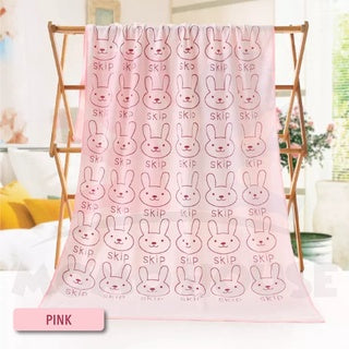 Absorbent Towel Cute Rabbit Design Multifunction Infant Baby Bath Towel Tuala Bayi (25x50cm)