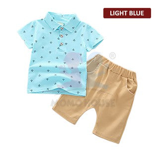 2pcs set Toddler / Kids Baby Boy Outfit â€“ POLO T-shirt + Pants (BM007)