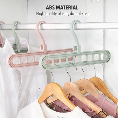 Multifunctional Clothes Hanger Folding Magic Wardrobe Drying Clothes Home Storage Holder 9 Hole Rotating