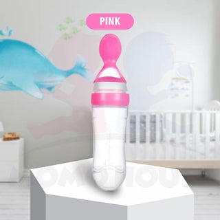 Silicone Baby Food Squeeze Feeder With Spoon Cover Easy Feeder Spoon Sudu Makan Baby Easy Feeder