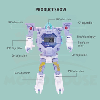 Kid's Transformer Toy Watch Digital Creative Cartoon Transformation Robot Jam Kanak Kanak