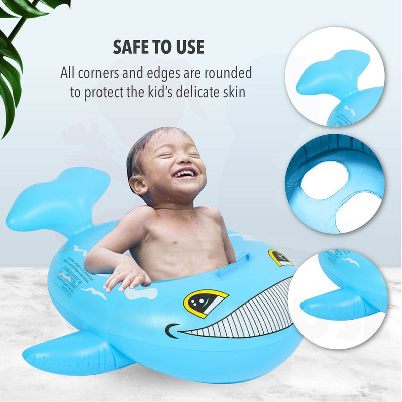 Baby Kids Inflatable Swimming Ring Toddler Float Boat Ring With Seat Pelampung Bayi - Shark Design