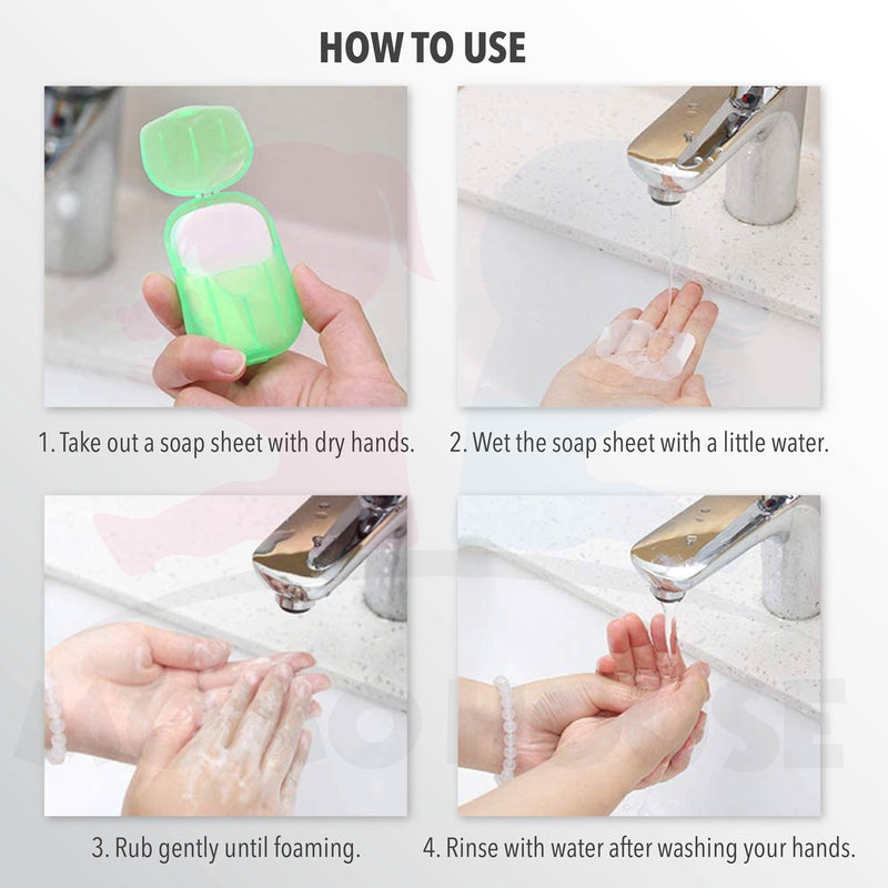 20Pcs Portable Disposable Paper Sheet With Casing Hand Soap Scented Hand Wash Clean Anti Virus Sabun Cuci Tangan Kerta