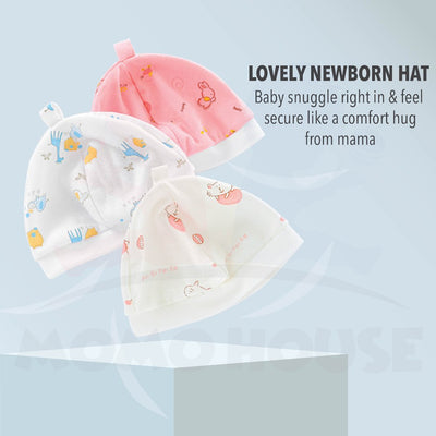 (0-6month) Newborn Infant Hat Baby Girl Boy Cute Cartoon Cap Topi Bayi Baru Lahir (NH)