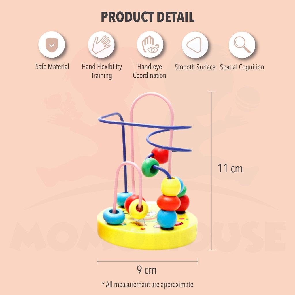 Toddler Early Learning 2 Lines Wooden Bead Maze - Montessori Toys