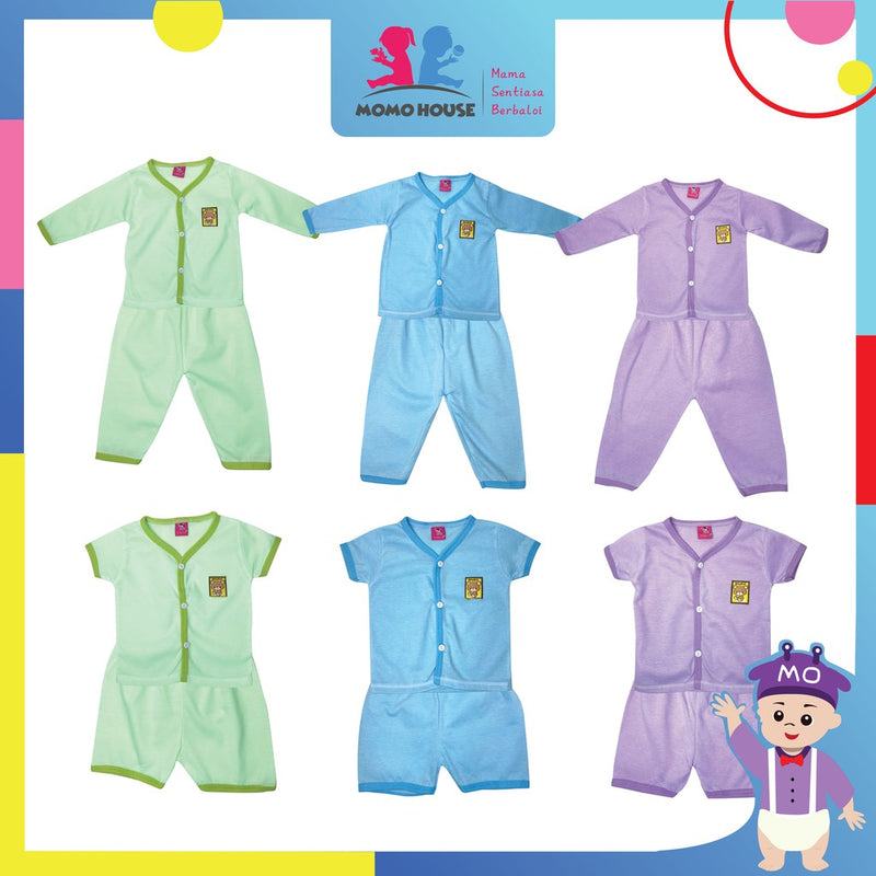 Newborn Baju Baby Infant Suit 0-3m Full Set Baju Bayi (1pcs = Baju + Seluar) (Random Pick) (8302 & 8303)