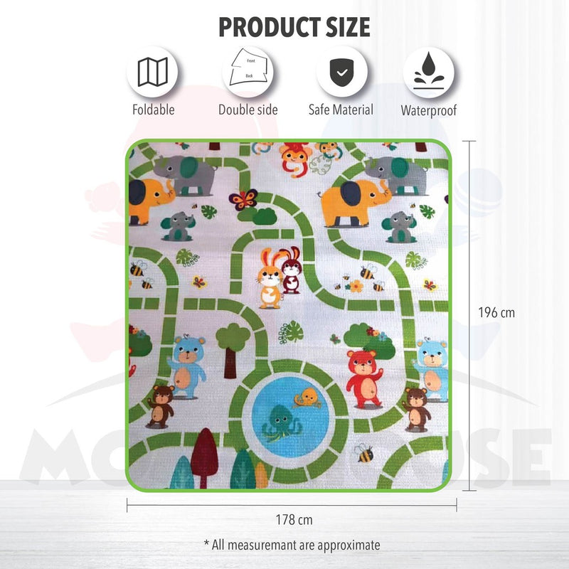 196x178x0.5CM Kids Play Tent Mat Cartoon Play Mat for Baby Fence Playmat Tikar