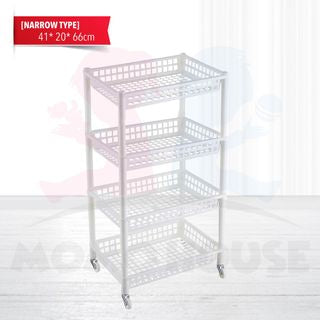 Multipurpose Stackable 4 Tier White Storage Rack Baby Kid Toy Storage Rack Bedroom Rak Serbaguna (Narrow/Wide)