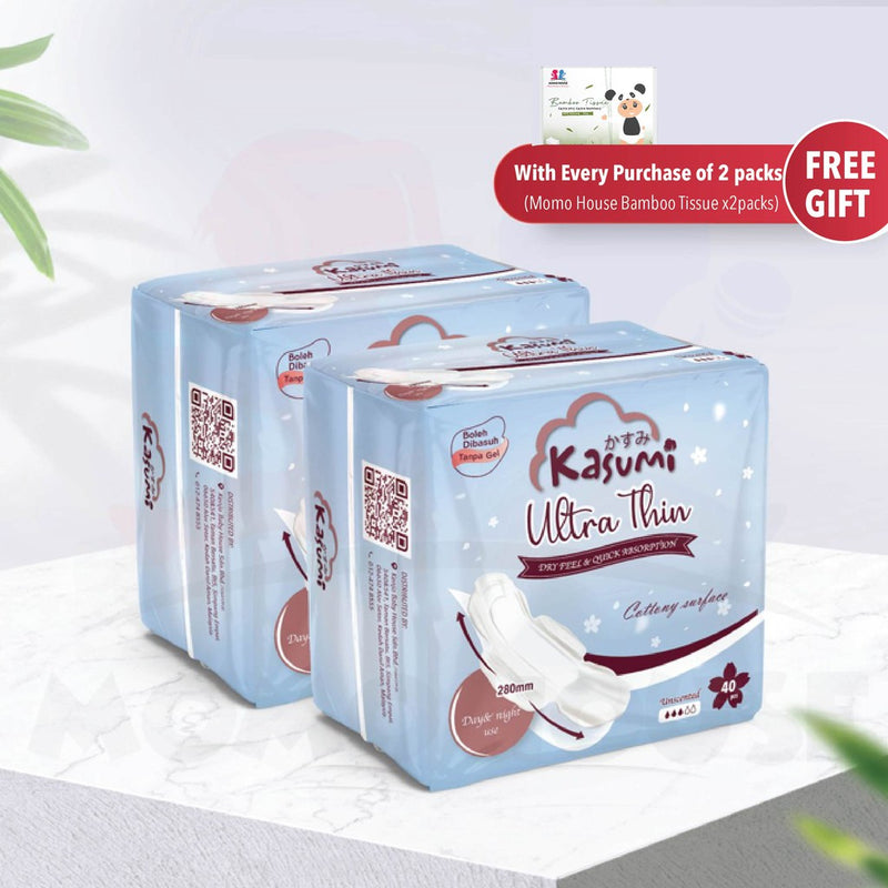 KASUMI Pad Sanitary Pad Panty Liner Pad Daily Fresh Wide & Comfortable 40s  (2 Pack With Gift)