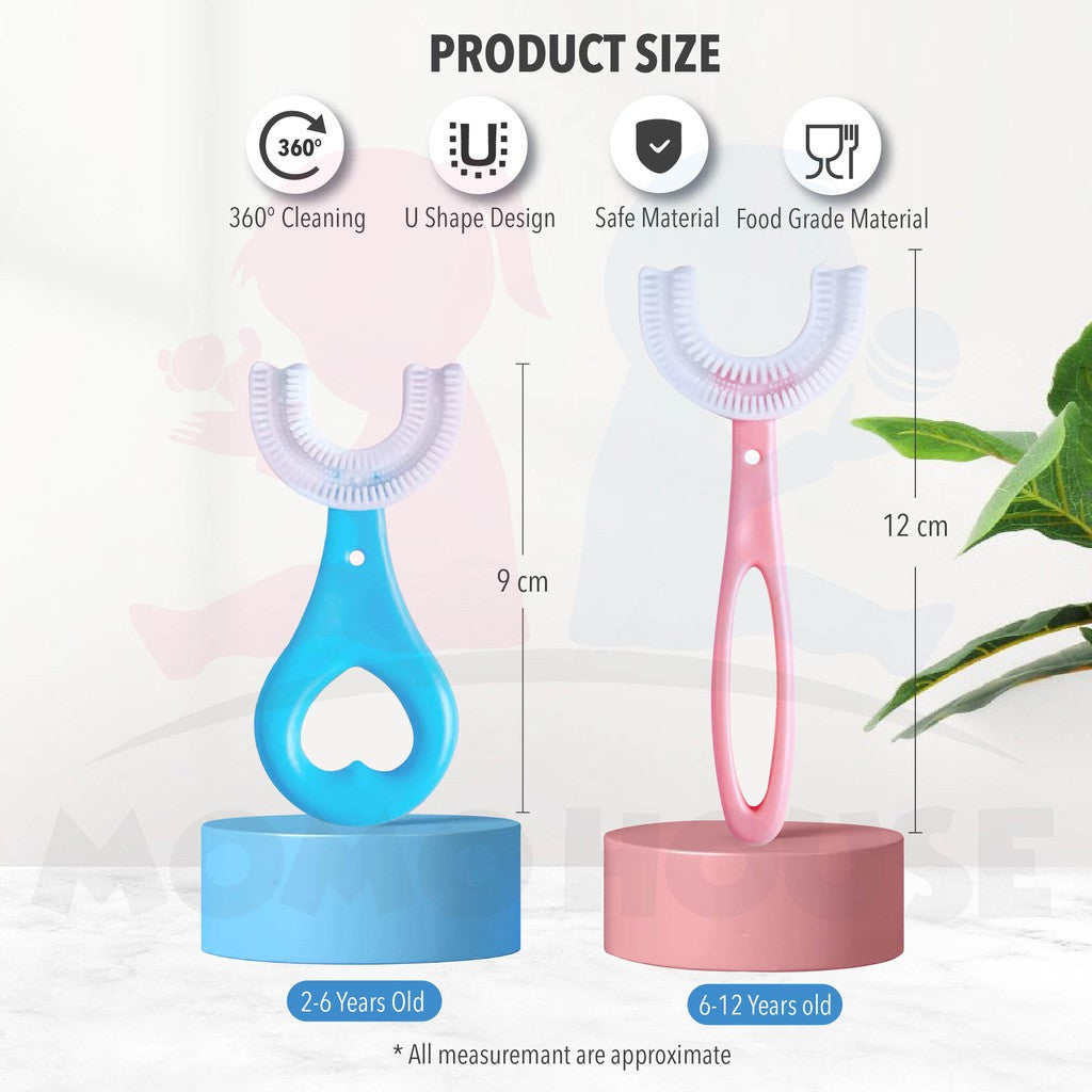 U-Shape Children Toothbrush Kid Toothbrush 360Â° Silicone Kids Toothbrush Gosok Gigi Kanak
