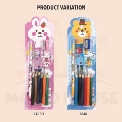 10 in 1 Kids Stationery Children's pencil 10pcs Stationery Set Gift Present Birthday Party Pensil kanak kanak