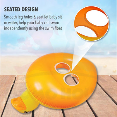 Baby Kids Inflatable Swimming Ring Toddler Float Boat Ring With Seat Pelampung Bayi - Duck Design