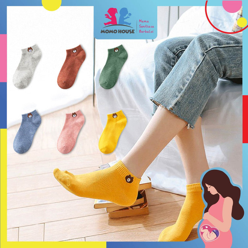 Maternity Stocking Bear Cartoon Confinement Socks Cute Sock Sleeping Socks Winter Socks Stokin Pantang (MWSB)