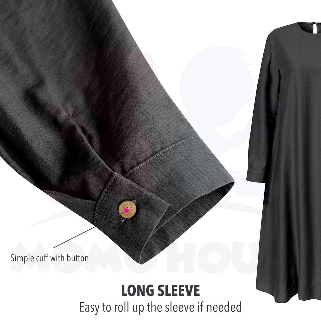 Maternity Muslimah Blouse Side Button Design Women Long Sleeve Muslimah Baju Mengandung Labuh Muslimah (MBM006)