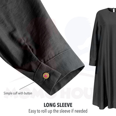 Maternity Muslimah Blouse Side Button Design Women Long Sleeve Muslimah Baju Mengandung Labuh Muslimah (MBM006)