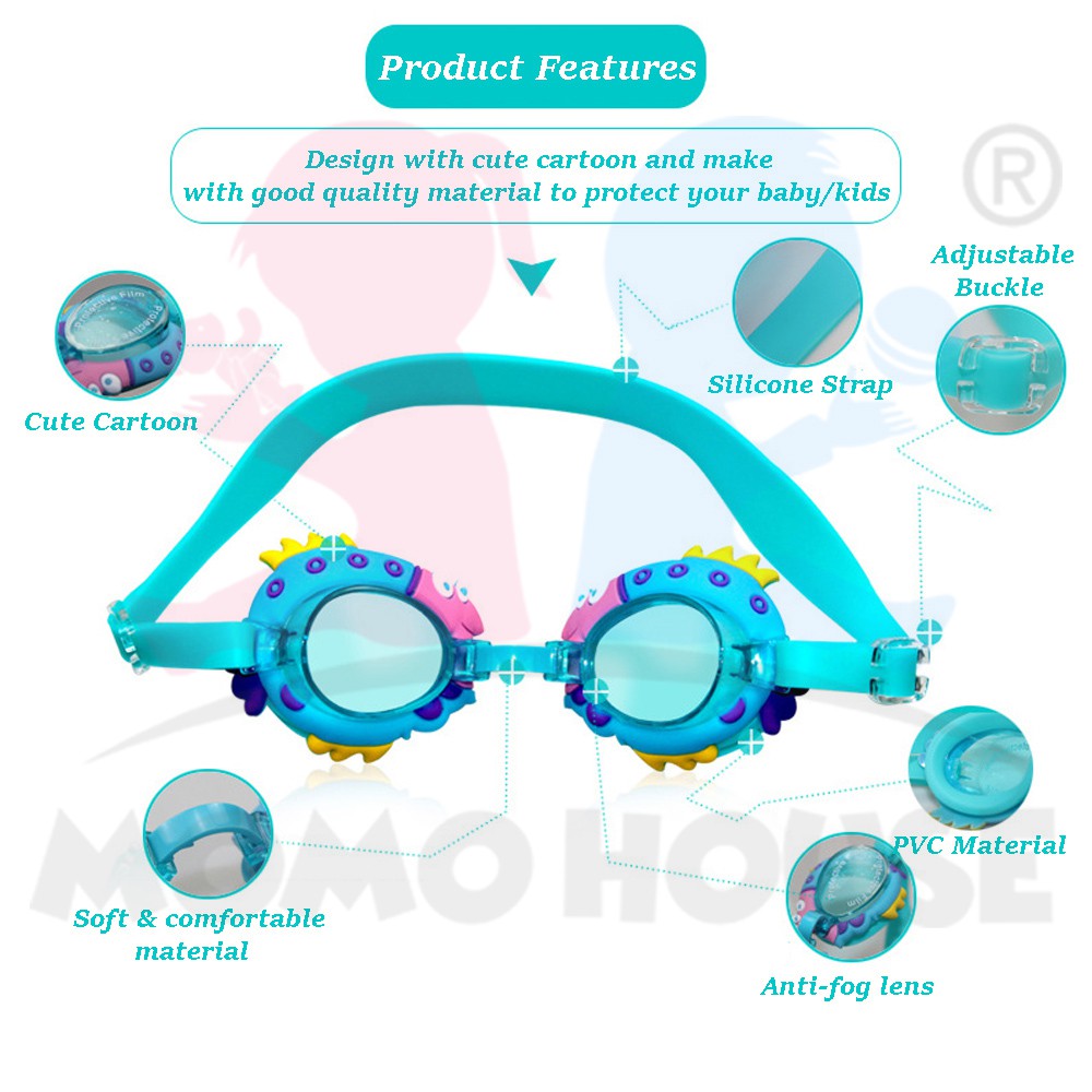 Kids Anti-Fog Waterproof Swimming Googles Swim Glasses Cermin Mata Renang Kalis Air