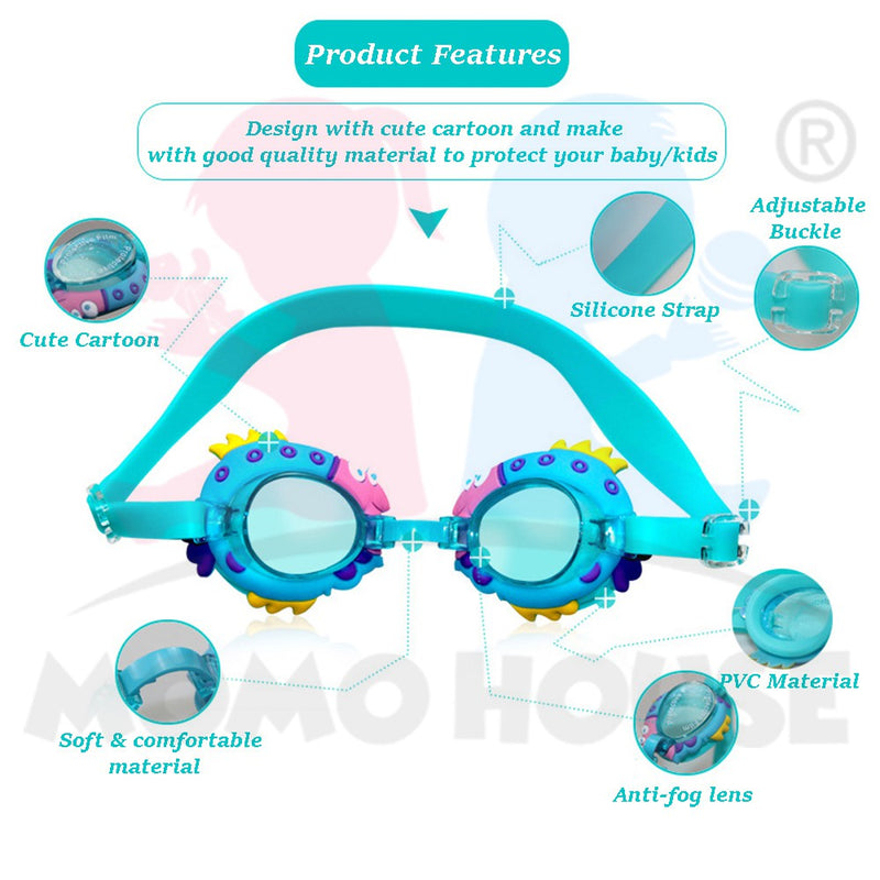 Kids Anti-Fog Waterproof Swimming Googles Swim Glasses Cermin Mata Renang Kalis Air