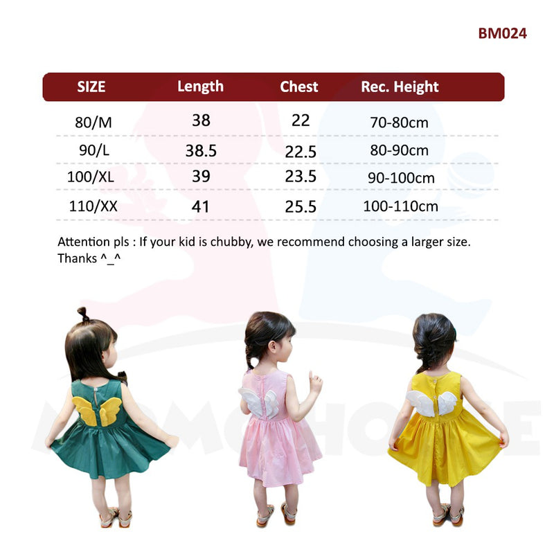 Princess Baby Girl Dress Toddler Dress 3D Wings Summer Dotted Sleeveless Baby Dress