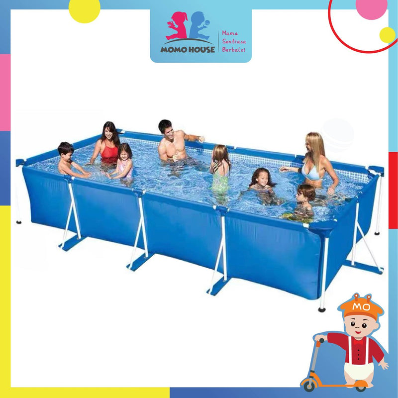 (L)400x(W)211x(H)81cm Rectangular Frame Pool Large Capacity Swimming Pool Bingkai Keluli