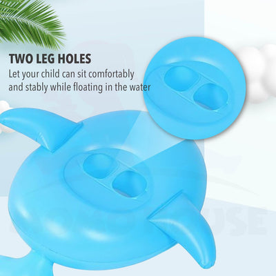 Baby Kids Inflatable Swimming Ring Toddler Float Boat Ring With Seat Pelampung Bayi - Shark Design