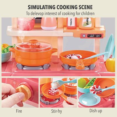 Simulation Big Size Kitchen Play Set with Music and Spray Mist Kids Toys Pretend PlaySet Cook Toys Children Play House