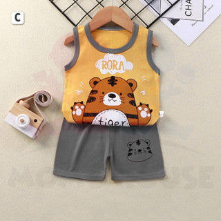 Baby Clothes Baju Budak Singlet Kanak Kanak Kids Baby Boy Singlet Set Singlet Kid Sleeveless Shirt Singlet Pant Children