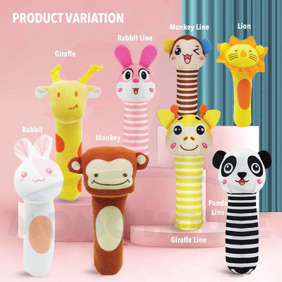 Baby Plush Animal Plush Handbell Stick