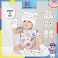 Newborn Baby Set Mittens Booties Hat Anti Scratching Hand Protection Cotton Sarung Tangan Sarung Kaki Topi (821019)
