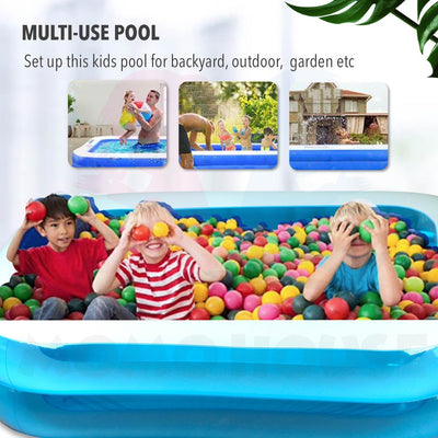 (L)200x(W)150x(H)50cm Inflatable 2 Ring Swimming Pool Kolam Renang Electric Air Pump Kolam Mandi Besar