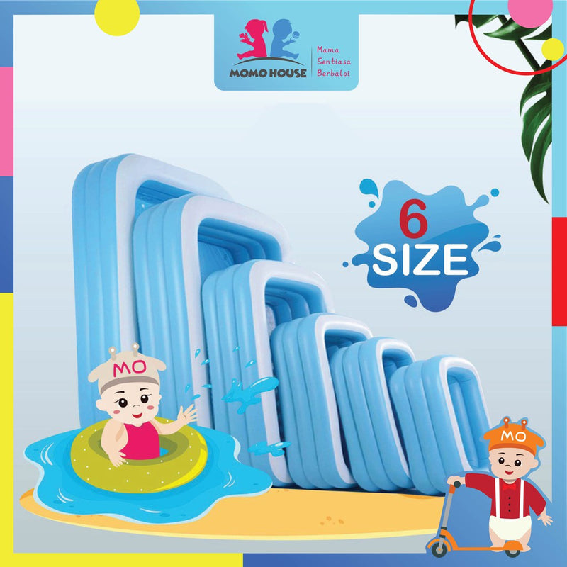 3 Rings Inflatable Rectangular Swimming Pool Kid/Toddler Outdoor Bathtub kids pool baby swimming pool (6 size)