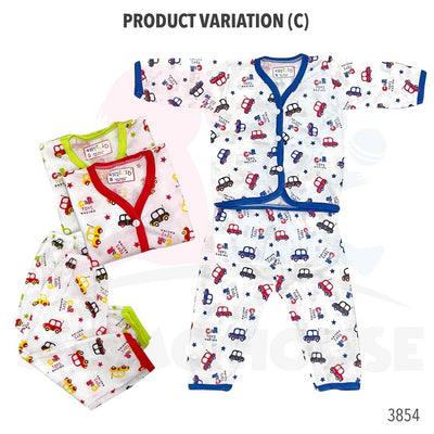 Newborn Baju Baby Infant Suit Car Design Baju Baby (1pcs = Baju + Seluar) (Random Pick)(3852 & 3853 & 3854)