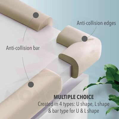 Baby Edge Protector Soft Rubber Hurt Prevention Edge Corner Guards Baby Bumper Edge Strip L-Shape U-Shape Safety Corner