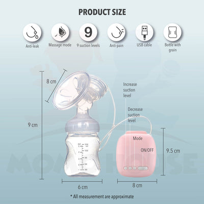 (NEW) Double Electric Breast Pump with Bottle Feeding - Pam Susu Feeding Bottle