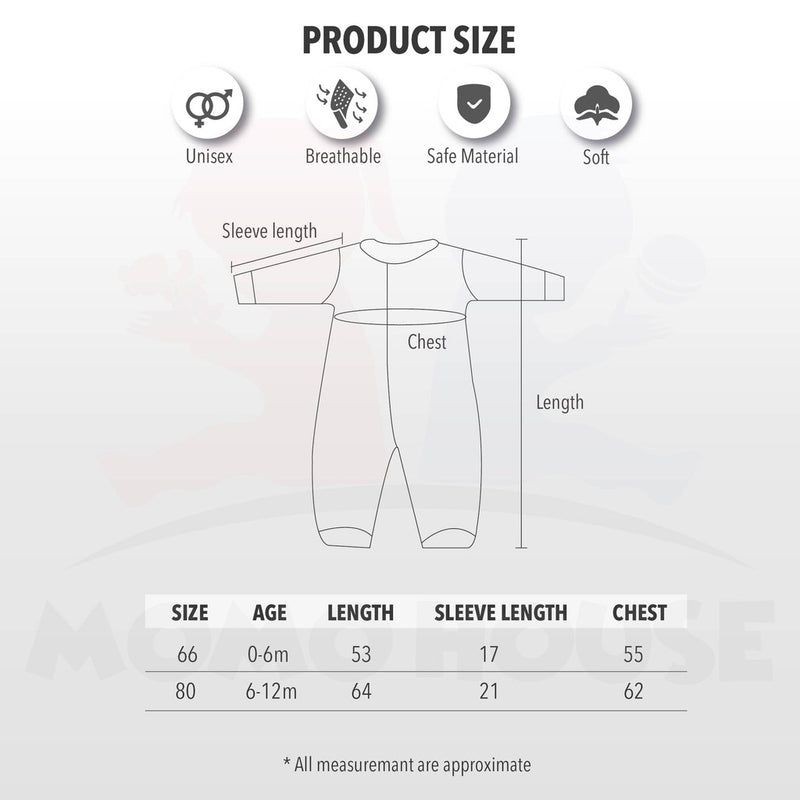 Premium Cotton Baby Romper Jumpsuit with Cute Cartoon - 1 pcs (MMR01)