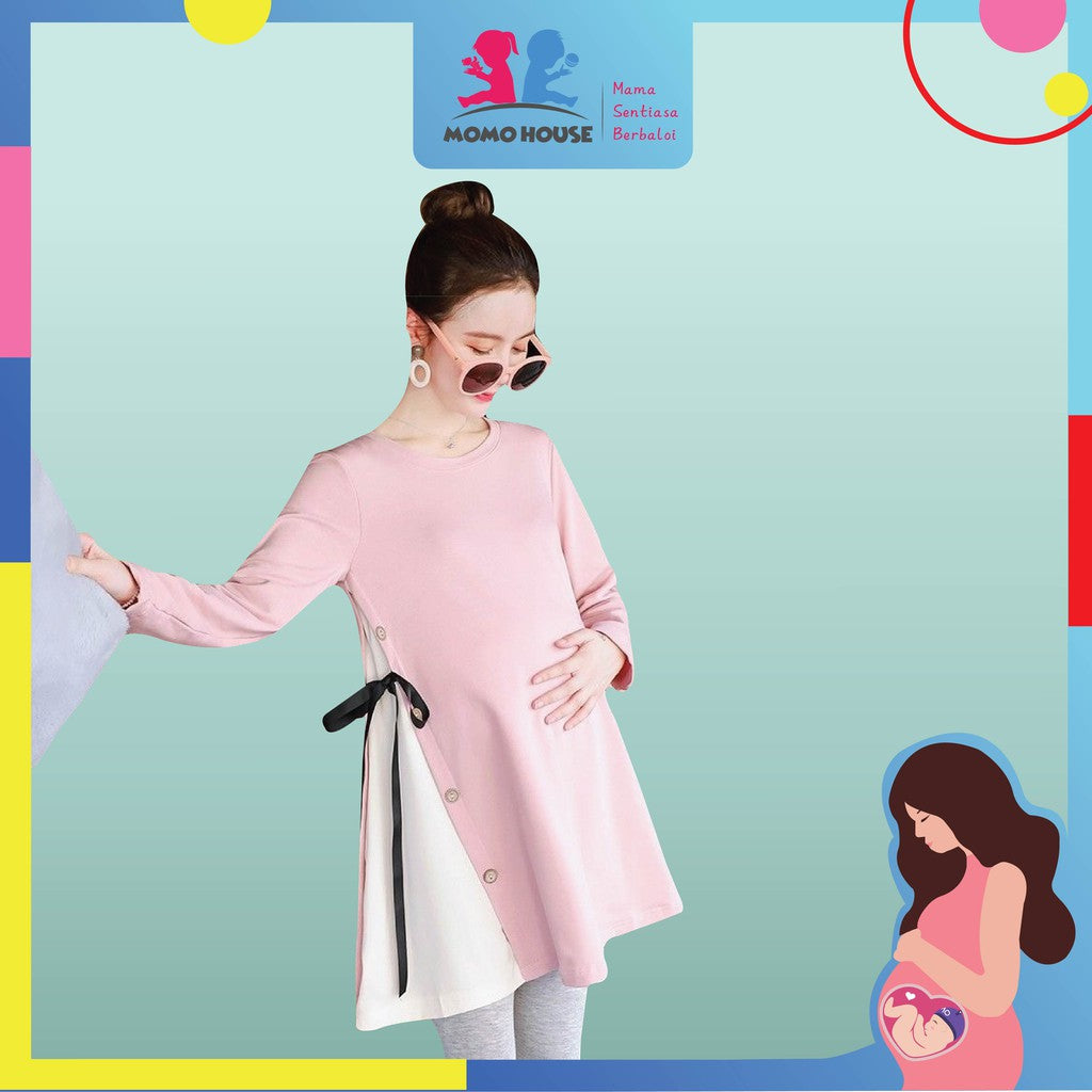 Baju Raya Maternity Blouse Korean Pregnant Blouse Long Sleeve Pregnant Maternity Dresses Baju Mengandung (MDBR)