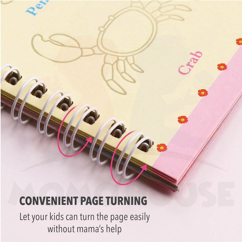 (Free Pens) 4 Book Magic Writing Copybook Calligraphy Writing Book For Kid Buku Latihan