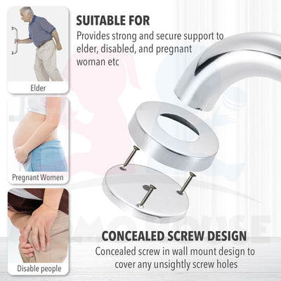 Bathroom Shower Bar Handrail Toilet Bar Toilet Handle Safety Bar Bath Grip Handbar Pemegang Tandas Handgrip Bars