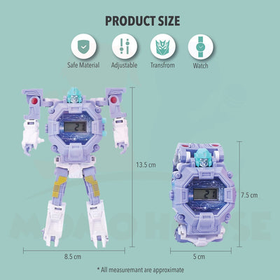 Kid's Transformer Toy Watch Digital Creative Cartoon Transformation Robot Jam Kanak Kanak