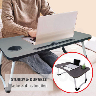 Kid Desk Wooden Foldable Table with Slot Cup Portable Waterproof Table Study Meja Lipat Kanak Meja Study Meja Berlajar