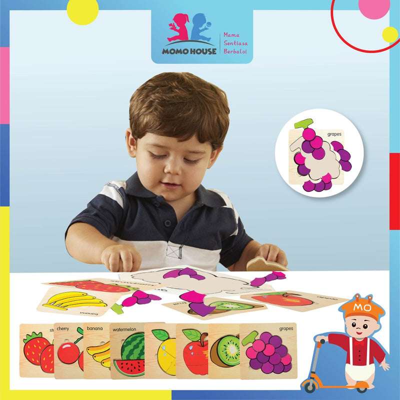 Early Learning Wooden Jigsaw Puzzle Fruit Puzzle Children Toys