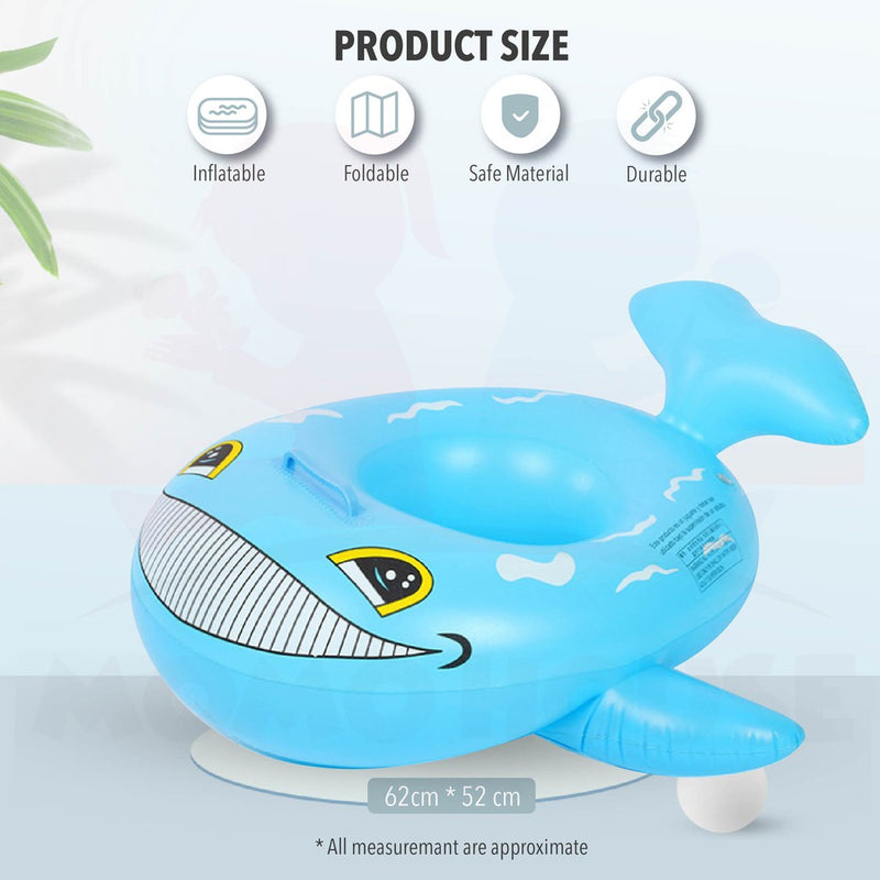 Baby Kids Inflatable Swimming Ring Toddler Float Boat Ring With Seat Pelampung Bayi - Shark Design