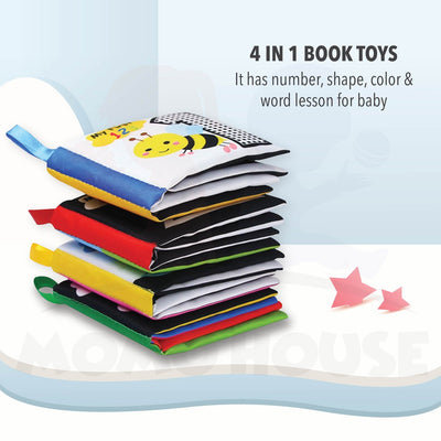 [4 pcs] Baby Toddler Early Learning Fabric Cloth Cartoon Book Toys