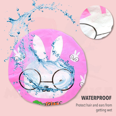 Waterproof Bathing Cartoon Shower Cap Bath Hair Cover Cartoon Waterproof Lace Edge Shower Cap Mandi Rambut