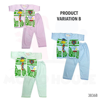 Newborn Baju Baby Infant Suit Cow Pilot Design Baju Baby (1pcs = Baju + Seluar) (Random Pick)(3836A & 3836B & 3836C)